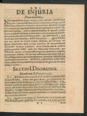 Sectio I. Dogmatica.