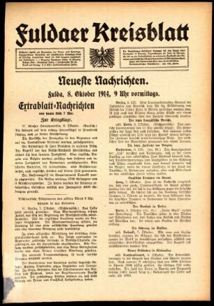 Zweite Ausgabe vom Donnerstag, den 08. Oktober 1914.