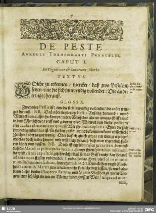 De Peste Aureoli Theophrasti Paracelsi