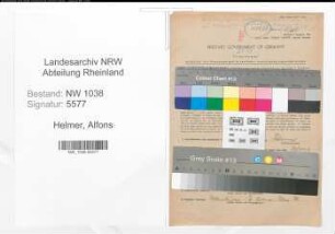 Entnazifizierung Alfons Helmer , geb. 04.10.1911 ()