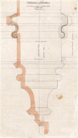 Gärtner, Friedrich von; München; Wittelsbacherpalast - Gewölbe - Rippenträger (Ansicht)