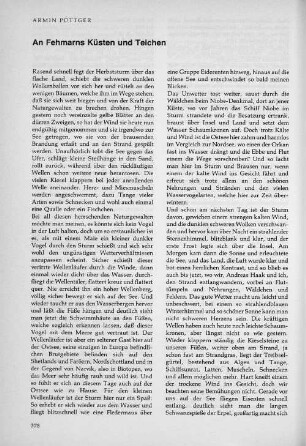 An Fehmarns Küsten und Teichen