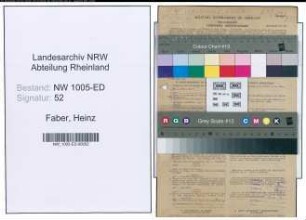 Entnazifizierung Heinz Faber , geb. 16.06.1921 (Student)