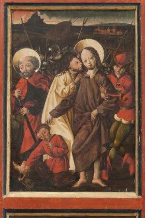 Kiedricher Marienaltar — Passion Christi — Gefangennahme und Dornenkrönung — Gefangennahme Christi