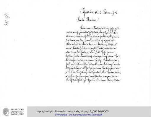 Brief vom 03.01.1903