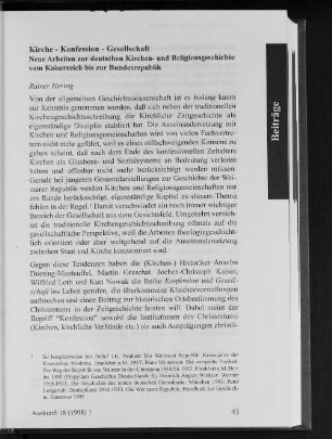 Kirche - Konfession - Gesellschaft : Neue Arbeiten zur deutschen Kirchen- und Religionsgeschichte vom Kaiserreich bis zur Bundesrepublik
