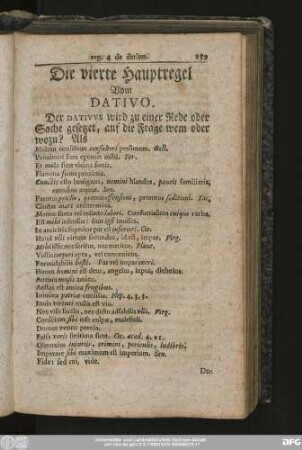 Die vierte Hauptregel Vom Dativo.