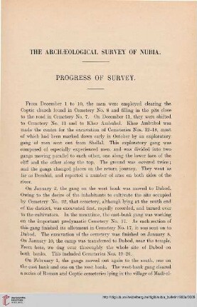 2.1907/08: The archaeological survey of Nubia : progress of survey
