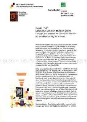 Werbe- und Informationsblatt zum Projekt "LEMO"
