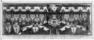 Heraeus, Carl Gustav: Inscriptiones et Symbola Varii Argumenti, 1734, Bibiena, ? Schema illuminati Palatii.., Kupferstich; 21 x 55,9 (Blattgröße, beschnitten). Dresden: SLUB Art.plast.2685