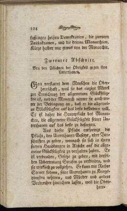 Zweenter Abschnitt. Von den Pflichten der Obrigkeit gegen ihre Unterthanen.