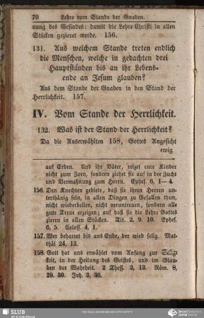 IV. Vom Stande der Herrlichkeit