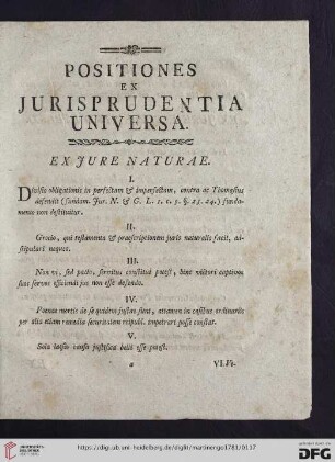 Positiones ex jurisprudentia universa