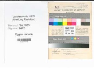 Entnazifizierung Johann Eggen , geb. 21.05.1892 (Hausmeister)