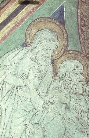 Christus in der Mandorla, umgeben von Aposteln, den Evangelisten und dem heiligen Clemens