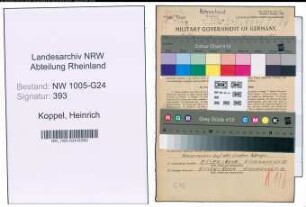 Entnazifizierung Heinrich Koppel , geb. 13.11.1912 (Abtl.Leiter)