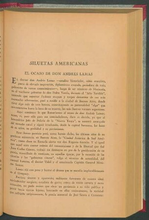 Siluetas americanas : El ocaso de Don Andrés Lamas