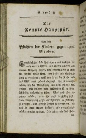 Das Neunte Hauptstük. Von den Pflichten der Kindern gegen ihres Gleichen.