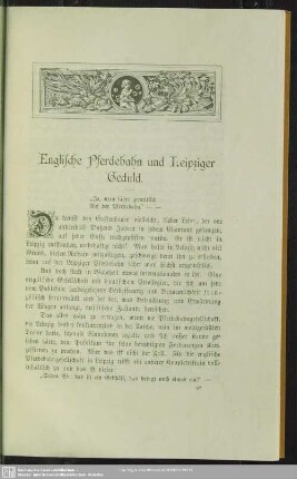 Englische Pferdebahn und Leipziger Geduld
