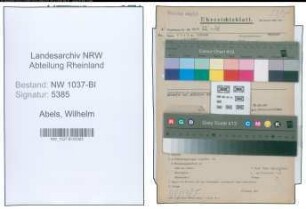 Entnazifizierung Wilhelm Abels , geb. 07.05.1897 (Vermessungstechniker)