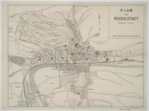 Plan von Rudolstadt, 1:10 000, Offsetdruck, um 1933