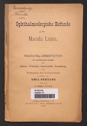 Ophthalmoskopische Befunde an der Macula Lutea