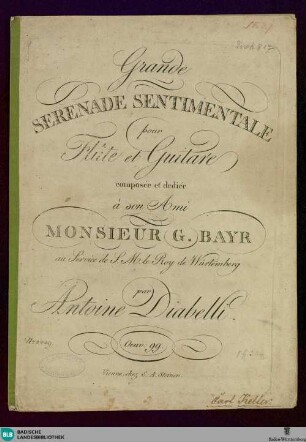 Grande serenade sentimentale : pour flute et guitare; oeuv. 99