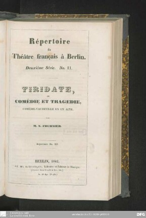Tiridate, ou comédie et tragédie : comédie-vaudeville en un acte