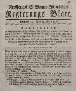 Nr. 10 : 18. July 1826