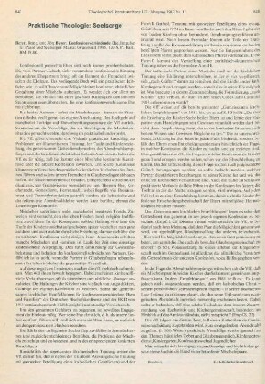 847-848 [Rezension] Beyer, Beate, Konfessionsverbindende Ehe