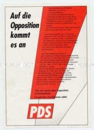 Wahlpropaganda der PDS zur Bundestagstagswahl 1990