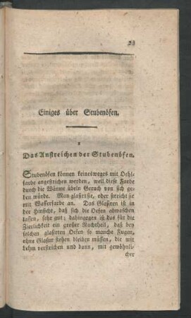 Einiges über Stubenöfen