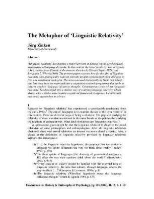The metaphor of ‘linguistic relativity’