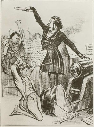 Feuerwerks-, Katzen- und Tollhausmusik : Daumier, Honoré: Feuerwerks-, Katzen- und Tollhausmusik. Lithografie