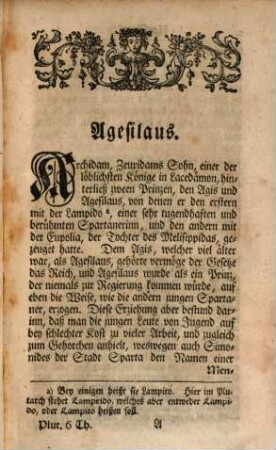 Plutarchs von Chäronea Lebensbeschreibungen der berühmten Männer Theseus, Romulus, Lykurgs, Numa, Solons und P. Val. Publicola, Sechster Theil