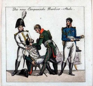 Napoleon-Karikatur: "Die neue Europaeische Barbierstube"