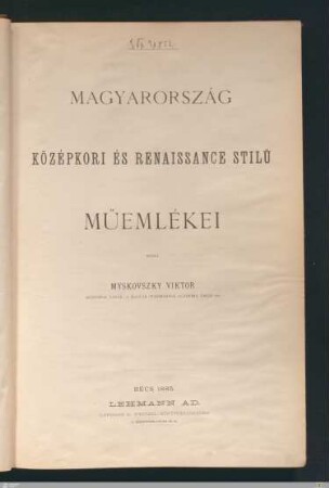 Titelblatt (ungarisch)