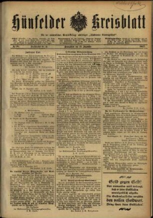 Ausgabe vom Samstag, den 15. Dezember 1917.