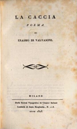 La Caccia : poema