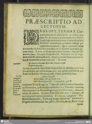 Praescriptio Ad Lectorem