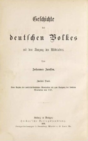 Geschichte des deutschen Volkes seit dem Ausgang des Mittelalters, 2. Zustände des deutschen Volkes seit dem Beginn der politisch-kirchlichen Revolution bis zum Ausgang der socialen Revolution von 1525