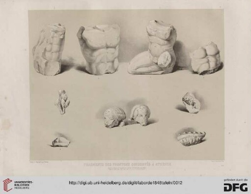 Fragments des Frontons conservés à Athènes