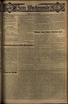 Vierte Ausgabe vom Sonntag, den 01. Juni 1930.