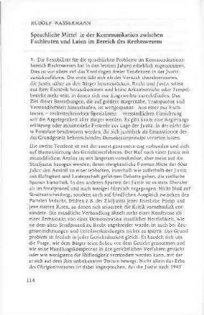 Spachliche Mittel in der Kommunikation zwischen Fachleuten und Laien im Bereich des Rechtswesens