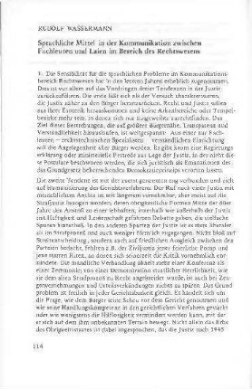 Spachliche Mittel in der Kommunikation zwischen Fachleuten und Laien im Bereich des Rechtswesens