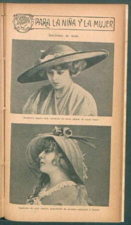 Sombreros de moda - [Ilustración] : Para la niña y la mujer