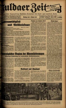 Ausgabe vom Montag, den 09. Oktober 1939.