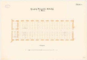 Rheinische Friedrich-Wilhelms-Universität Bonn Bibliothek: Bibliothek-Westflügel: Grundriss 1. Obergeschoss 1:100