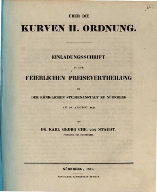 Über die Kurven II. Ordnung