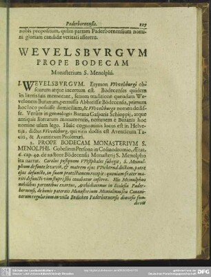 Wevelsburgum Prope Bodecam Monasterium S. Menolphi